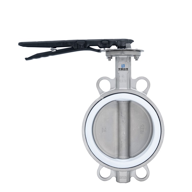 全不锈钢对夹式软h密封中线碟蝶阀D71XF-16PRL衬四氟乙丙0416DN10