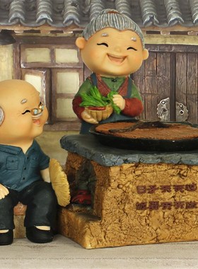 老人生日礼物实用老头q老太摆件白头偕老相守相伴爷爷奶奶家居装