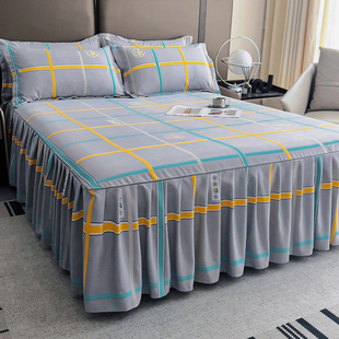 简约加厚磨毛床裙款 床罩单件男t135x200床套防尘遮丑180x220保护