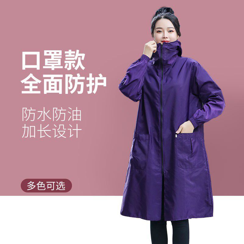 升级口罩款防水防油罩衣加长纯色围裙大人防污工作服厨Y房围裙单
