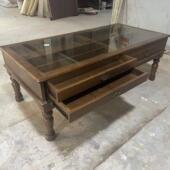 中古风首饰玻璃展示柜木质柜台玉器饰品中岛茶几茶桌珠宝藏品陈列