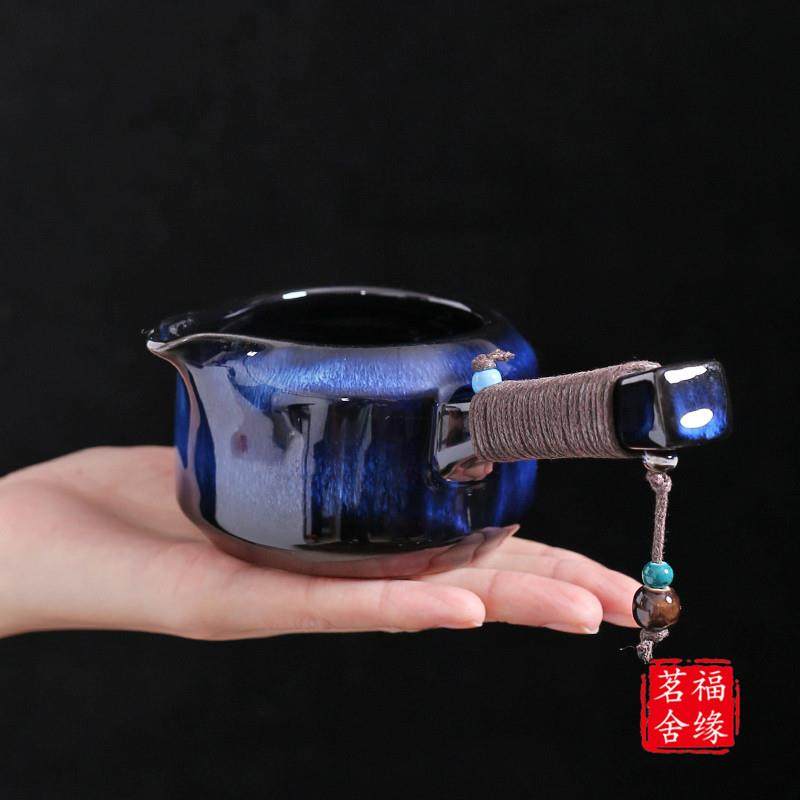 侧把公道杯茶漏一体套装分茶器陶瓷功夫茶具纯手工日式大容量公杯,餐饮具,公道杯,淘宝优惠券,粉丝福利购,淘宝优惠卷