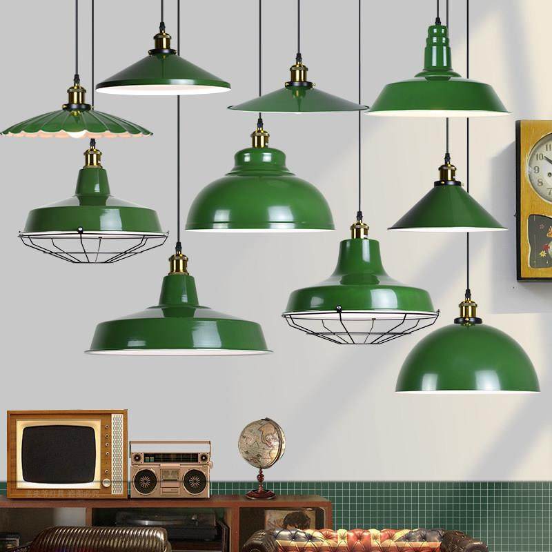 复古餐厅吊灯 港式怀旧 火锅烧烤冰室乡村民宿店铺绿色工业风灯罩,家装灯饰光源,餐厅吊灯,淘宝优惠券,粉丝福利购,淘宝优惠卷