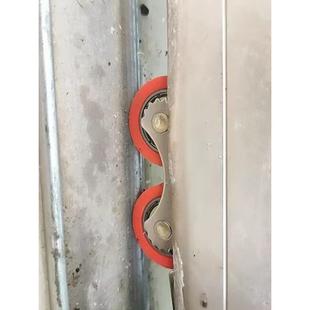 移门滑轮弹片双子轮凹轮铝合金玻璃隔断推拉门U凹槽静音轨道