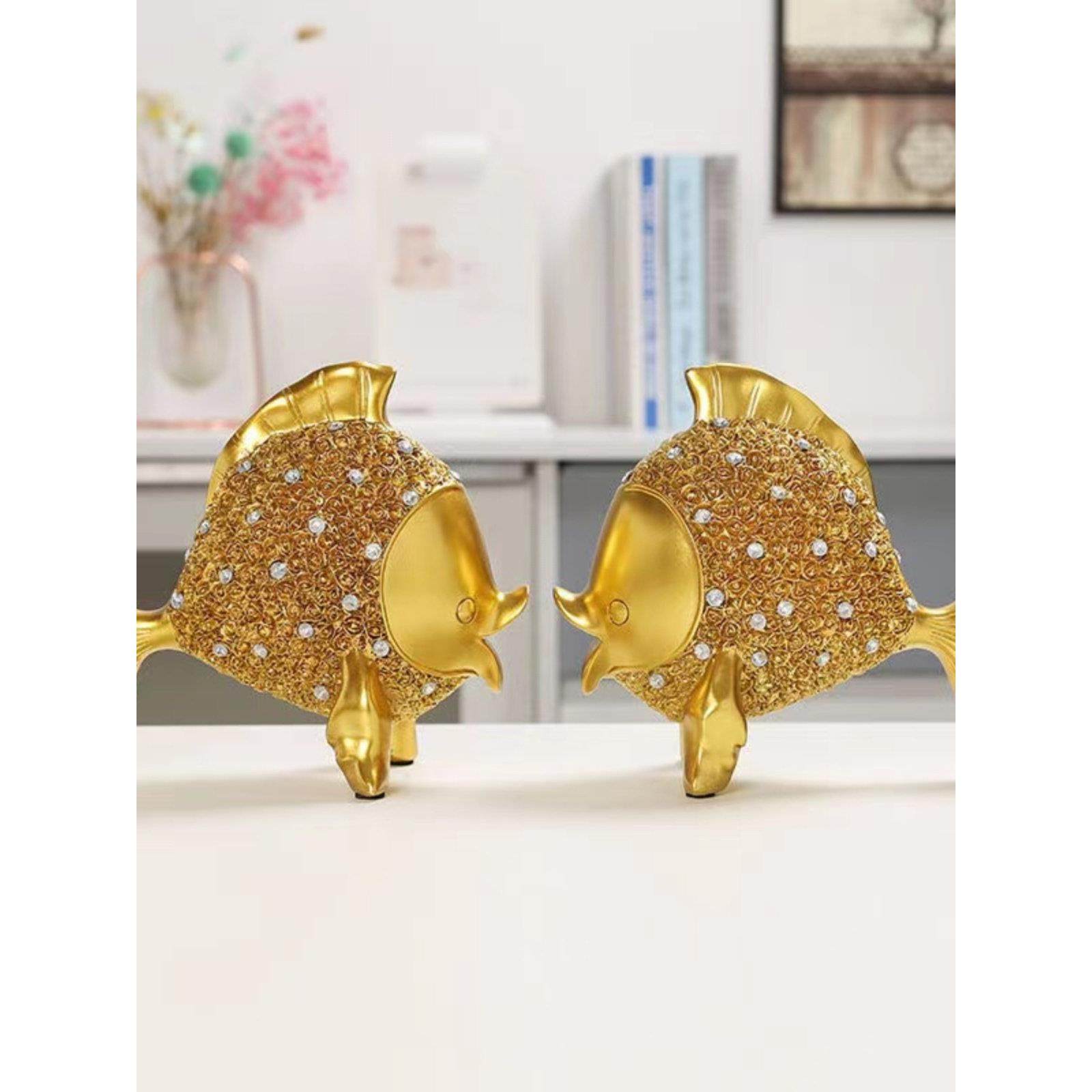 情侣富贵鱼工艺品摆件客厅书房办公玄关家居创意摆件节日高档礼品,家居饰品,装饰摆件,淘宝优惠券,粉丝福利购,淘宝优惠卷