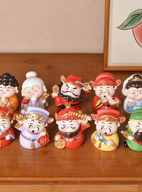 新款各路神仙小摆件五路财神爷桌面办公室工位招财车载装饰小摆件