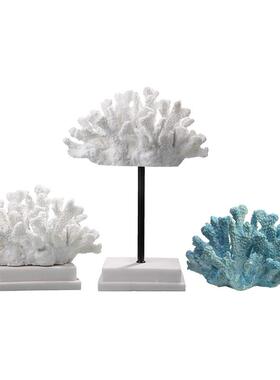 创意树脂工艺品彷真珊瑚新中式书房卧室玄关客厅家居摆饰