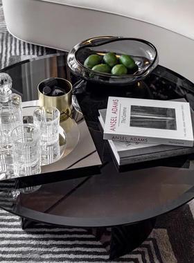 托 托盘样板间果盘酒柜轻奢摆件茶几样品屋展示中心客厅玻璃创意