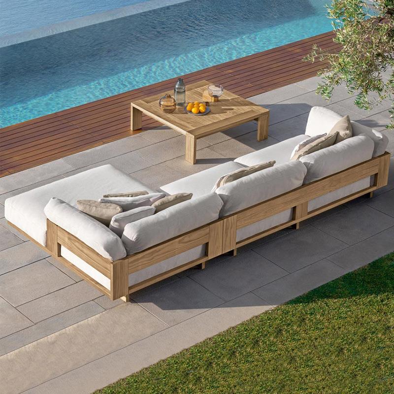 思廷轩户外沙发酒店庭院实木家具组合室外沙发组合柚木沙发样板房