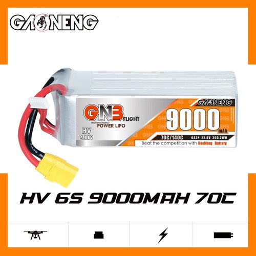高能9000mAh 6S 22.8V 70C遥控直升机无人机RC模型锂电池HV