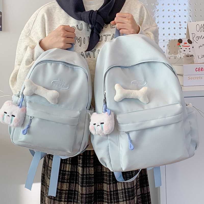 纯色百搭小书包女韩版少女学生