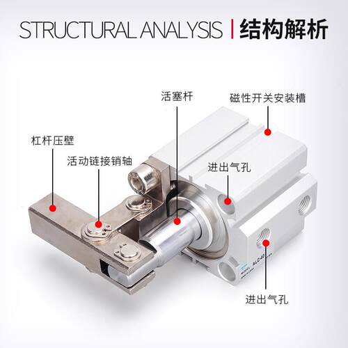 气动小型ALC杠杆气缸JGL////模具夹具压紧下压夹紧气缸
