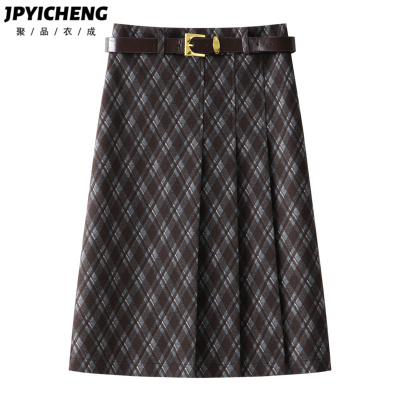 聚品衣成中长裙百褶裙时尚百搭