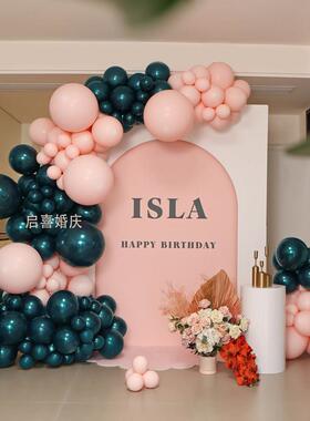 圣诞节装饰墨绿红色气球商场店铺门头布置道具幼儿园节日装扮用品