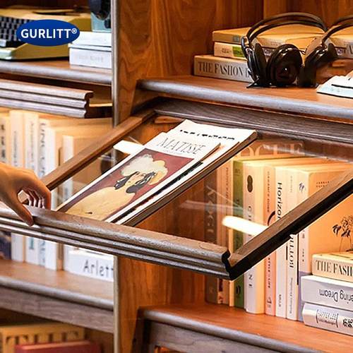 上翻内隐藏折叠门五金配件书柜门一拉得回旋门滑轨侧装暗藏导轨道