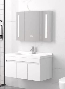 窄边35厘米宽实木浴室柜组合小公寓40脸盆45脸盆柜脸盆