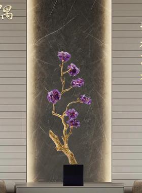 紫水晶发财树招财摆件旺宅客厅玄关柜壁龛电视柜乔迁新居高档礼品