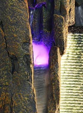 假山循环流水幕墙喷泉开业礼品落地屏风摆件办公室新中式客厅装饰