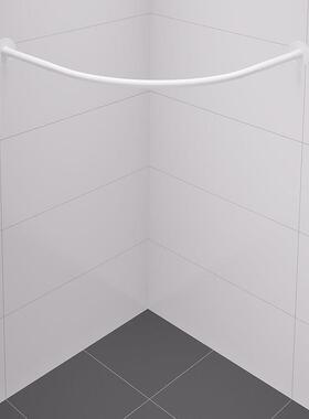 04免打孔可伸缩黑色弧形浴帘杆不锈钢浴室淋浴弧形卫生间隔断