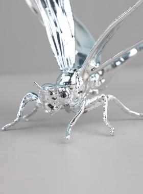 现代轻奢创意金属昆虫蜻蜓动物摆件客厅茶几玄关样板房家居装饰品