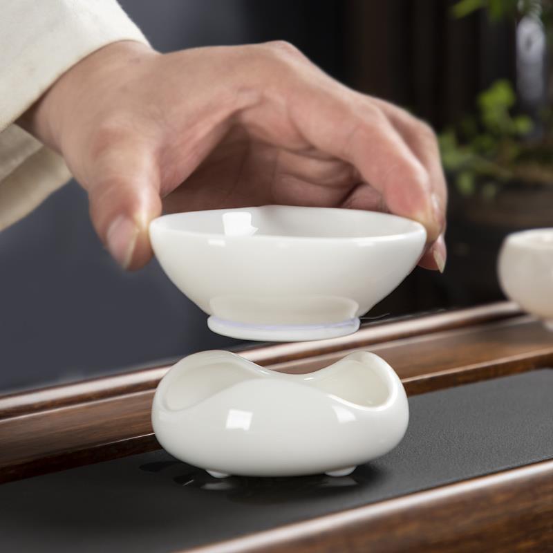 德化羊脂玉白瓷茶漏陶瓷茶虑茶叶过滤器高密度过滤网功夫茶具配件