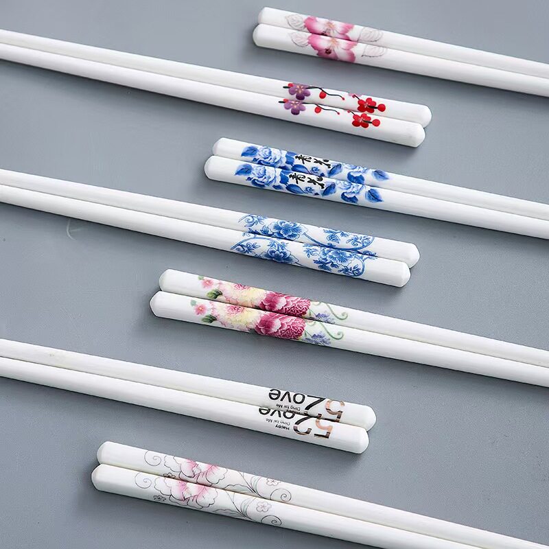 景德镇陶瓷筷子家用高档新款防霉高级耐高温快子轻奢高端白色瓷筷