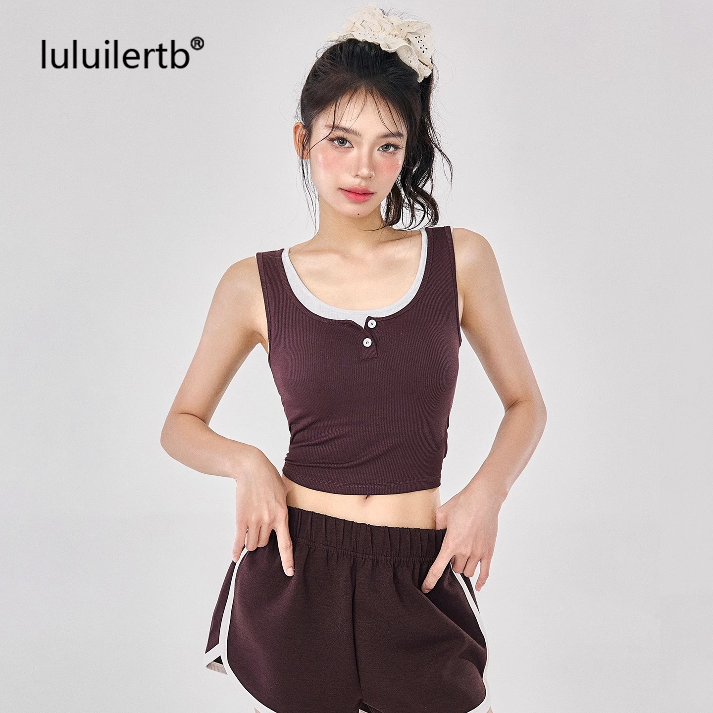 lulu ilertb女士瑜伽服背心2025夏普拉提训练带胸垫健身运动内衣