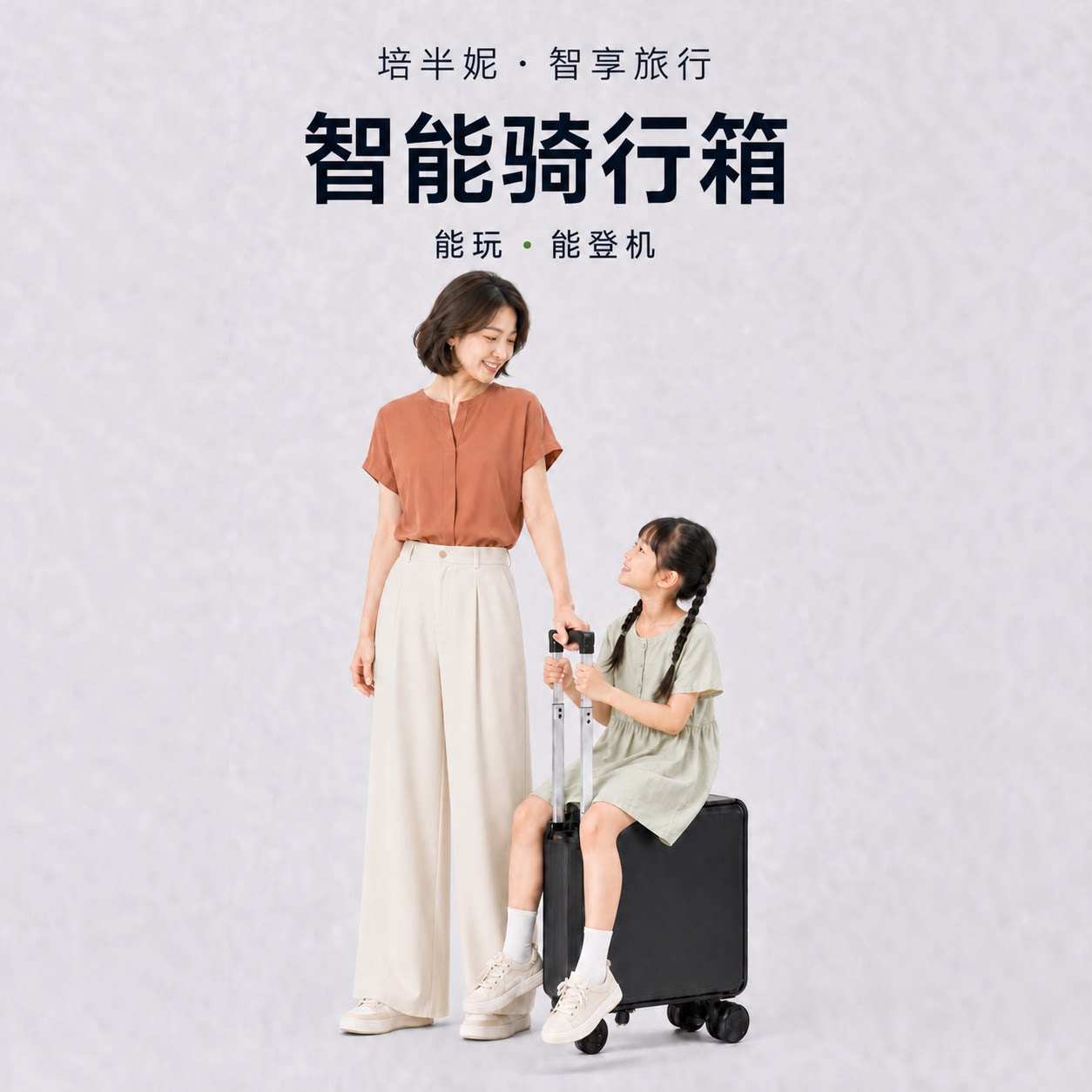 培半妮电动智能行李箱可登机旅行箱大人儿童可坐拉杆箱20L