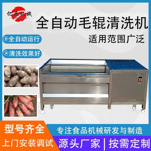 根茎类毛刷清洗机 果蔬去皮清洗设备 去皮机 脱皮机 萝卜去泥沙