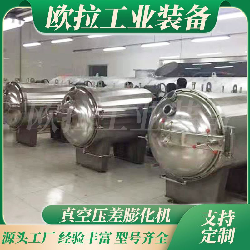 药材真空压差膨化设备 山药脆片真空膨化机 大型果蔬深加工流水线