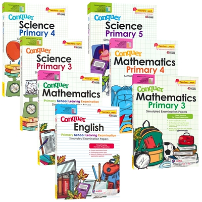 SAP新加坡科学数学PSLE模拟卷 Conquer Science Simulated Examination Papers 小学英语数学科学练习册 攻克系列 英文原版教辅