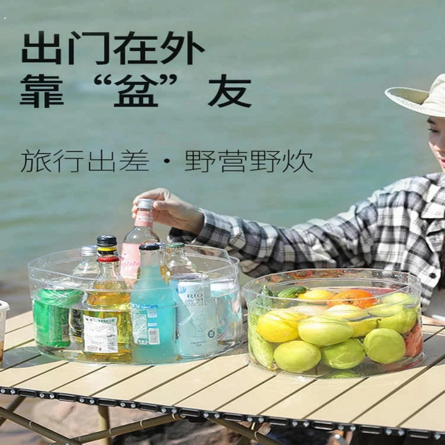 可折叠水盆可携式旅行水桶旅游洗菜洗脚袋户外外出车载泡脚袋神器