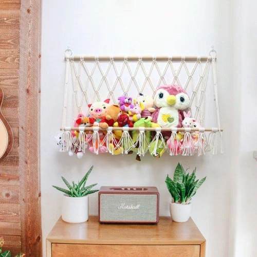 娃娃收纳网兜毛绒玩具收纳挂墙娃娃墙上固定神器墙上收纳挂网创意