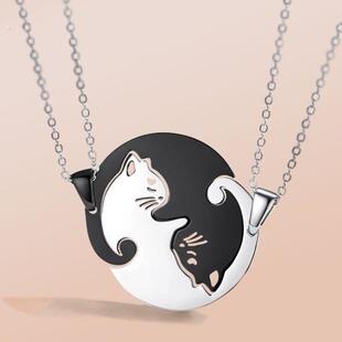 闺蜜小挂件二人闺蜜项链学生一对闺蜜信物 姐妹 一对一人一半猫咪