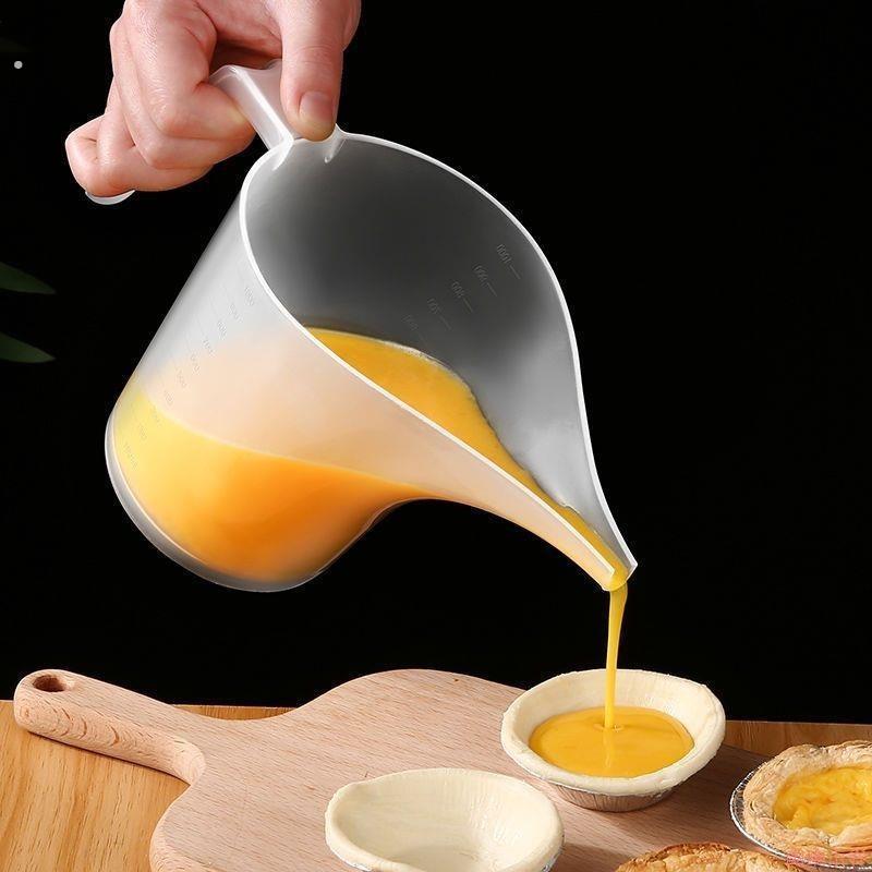 塑料长嘴量杯1000ml蛋糕烘焙尖嘴倒料壶带刻度手持式面糊分配神器