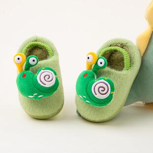 儿童秋冬款棉拖男宝幼儿拖鞋宝宝室内拖鞋后跟居家松紧带拖鞋女宝