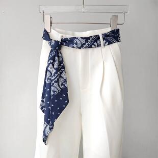 藏蓝色长条丝巾腰带配牛仔裤裙子女2025新款腰间配饰丝带收腰神器