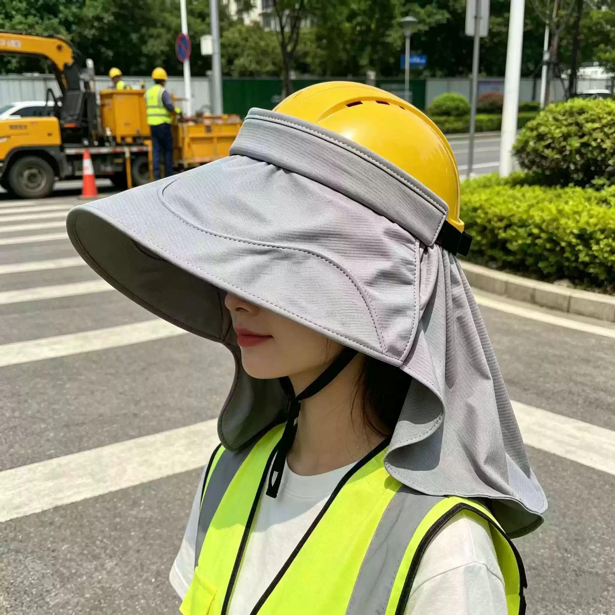 户外工地安全帽防晒檐男女夏季