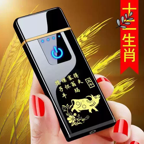 永久充电usb打火机静音十二生肖