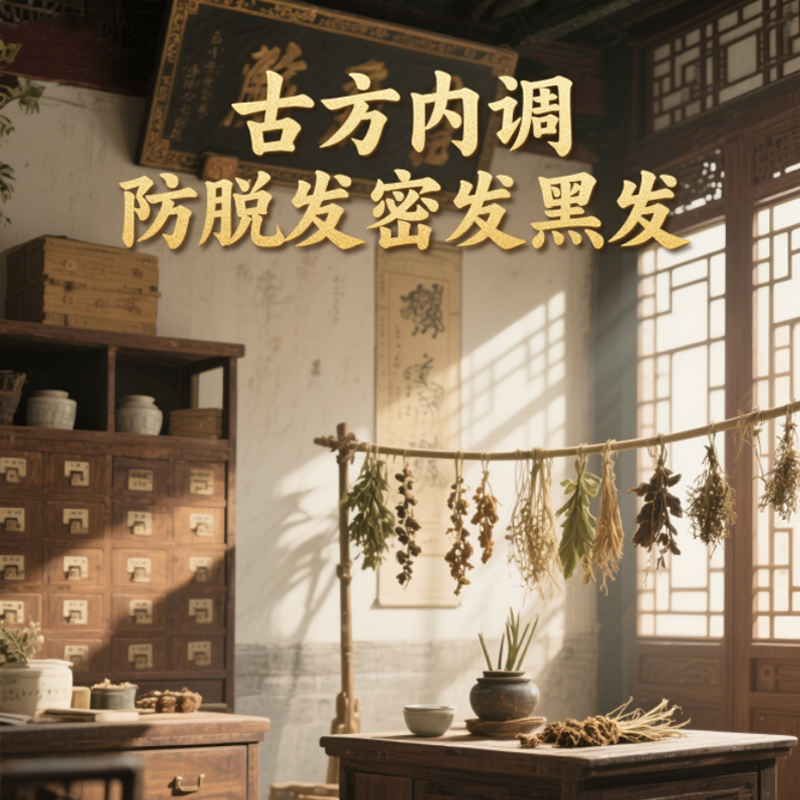 中药调理脂溢脱发头发乌发白发掉发固发生发增发密发养发内调