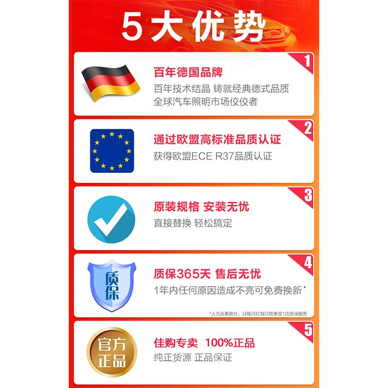 车灯适用雪铁龙C2C3C4LC5世嘉爱丽舍H7汽车远近光卤素灯泡