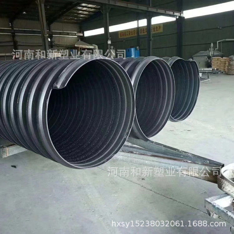 hdpe钢带波纹管400 大口径排污管hdpe钢带增强螺旋管双壁波纹管