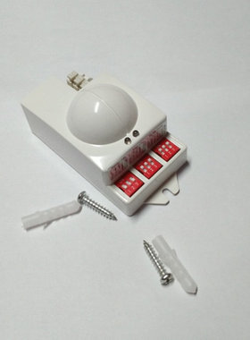 红色款led智能载500W微波leida感应器开关红外线人体感应开关