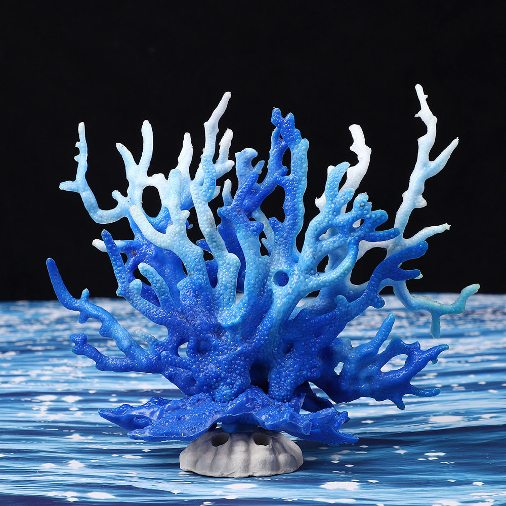跨境水族箱用品假珊瑚鱼缸造景摆件海水缸装饰铁树枝仿真水草布景