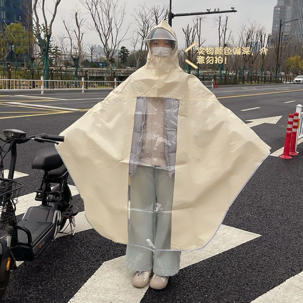 伞座雨衣防暴雨专用成人外穿新款加长款全身防暴雨加厚透明雨衣
