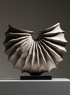 高级感小众几何创l意海螺摆件复古客厅酒柜玄关酒店民宿软装饰品