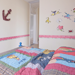 儿童房卡通瓷砖腰线贴纸防水防潮墙纸地脚线墙R贴自粘卫生间踢脚