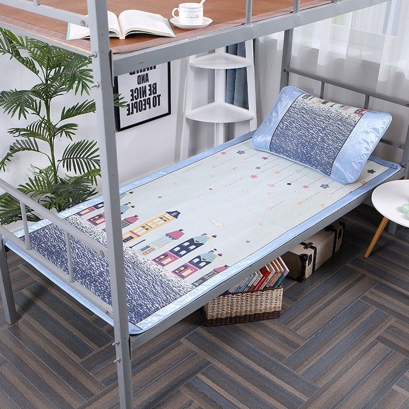 学生凉席藤席0.9米宿舍单人v床双面冰丝1m可折叠90上下铺1.2草席