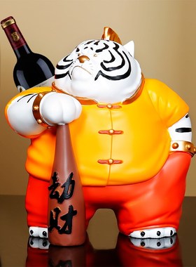 吉祥老虎公仔摆件新中式装饰本命A年爆发创意礼盒客厅办公室工艺