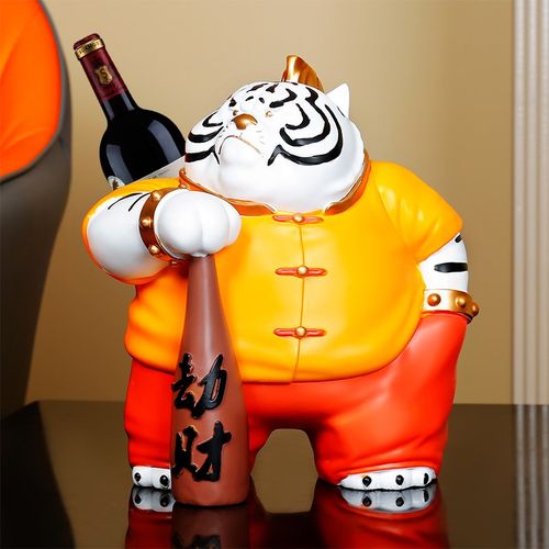 吉祥老虎公仔摆件新中式装饰本命A年爆发创意礼盒客厅办公室工艺